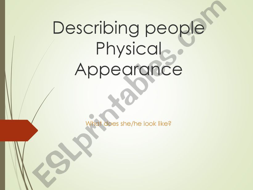 Describing People powerpoint