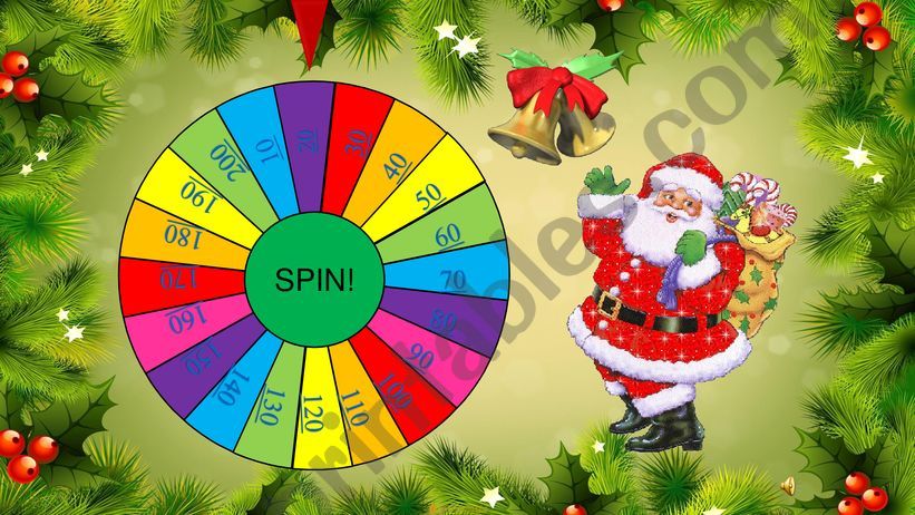 Christmas spining wheel powerpoint