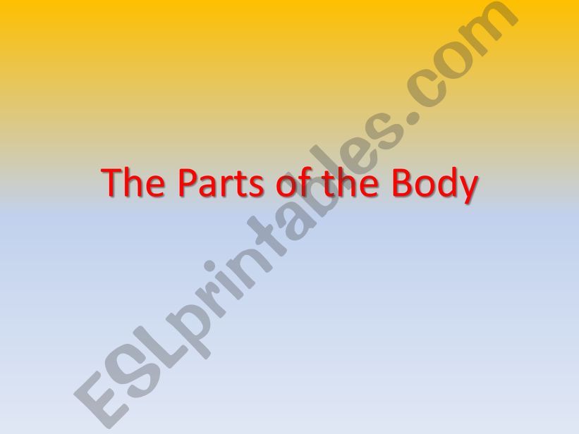 parts of the body powerpoint