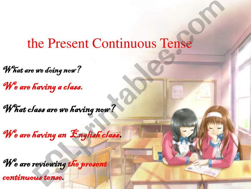 the Present Continuous Tense powerpoint