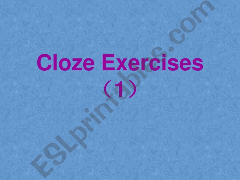 Grammar Vocabulary Cloze Exercises Blank Filling