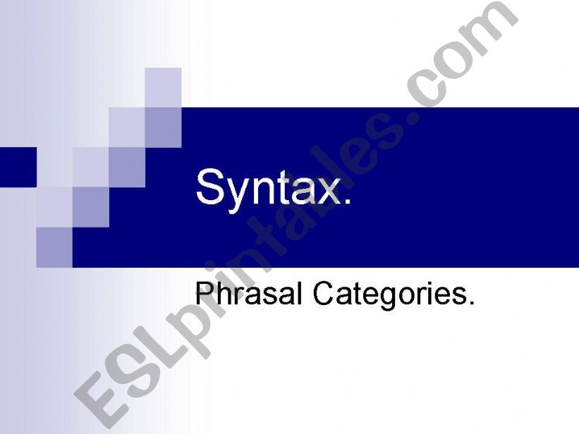 Phrasal Categories powerpoint