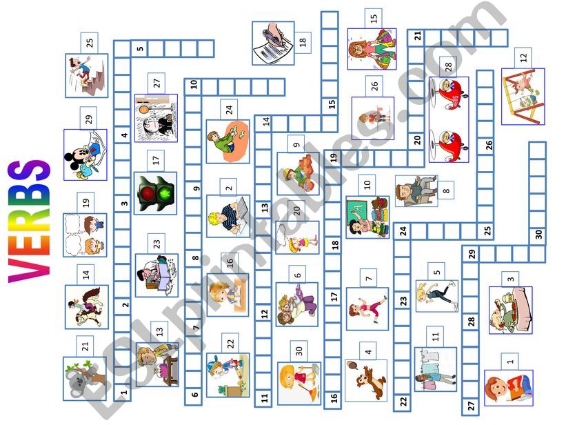 VERBS CROSSWORD powerpoint