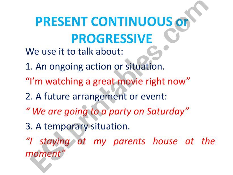 Present Continuous - Grammar Guide