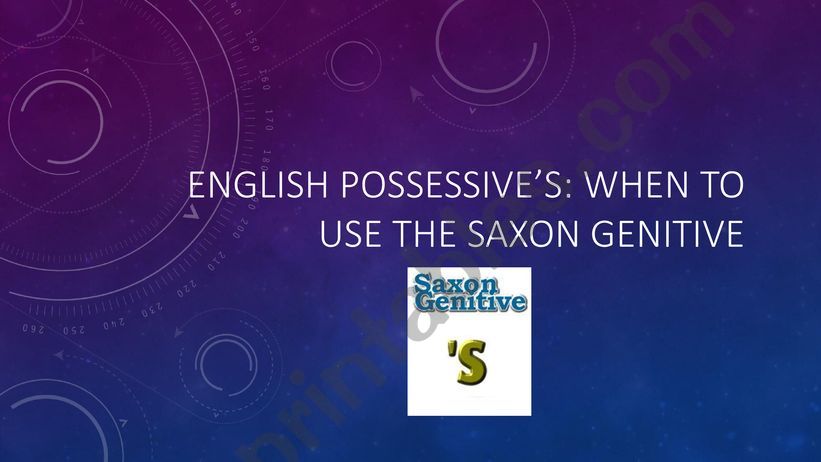 SAXON GENITIVE EXERCISES powerpoint