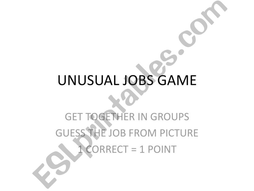 Odd Jobs Game  powerpoint