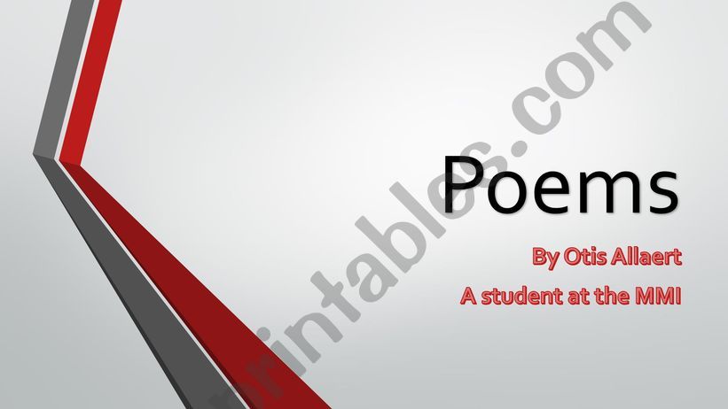 Poems by a 15- year old student from the MMI in Kortemark