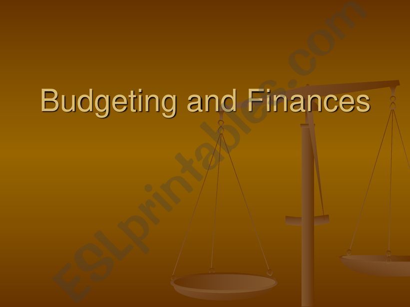 Budgeting and Finances powerpoint