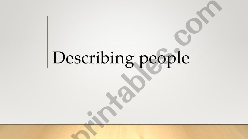 Describing people - vocabulary