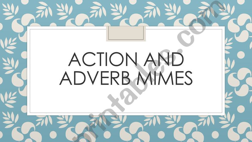 Adverbs game powerpoint