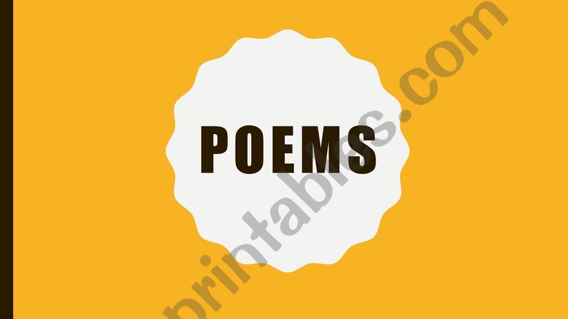 Rhyming Words -Poems powerpoint