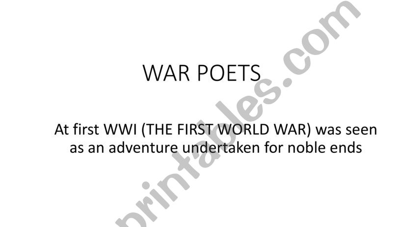 War poets - Analyis of �The Soldier� and of �They�