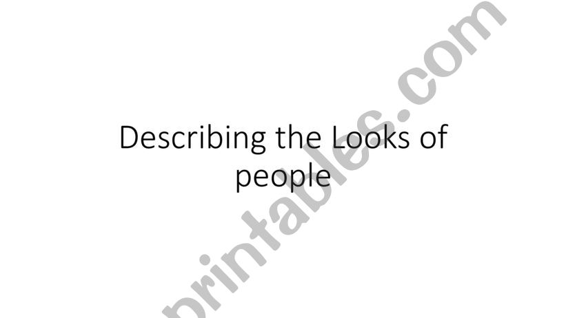 Describing looks powerpoint