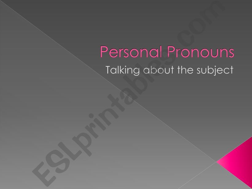 Personal Pronouns powerpoint