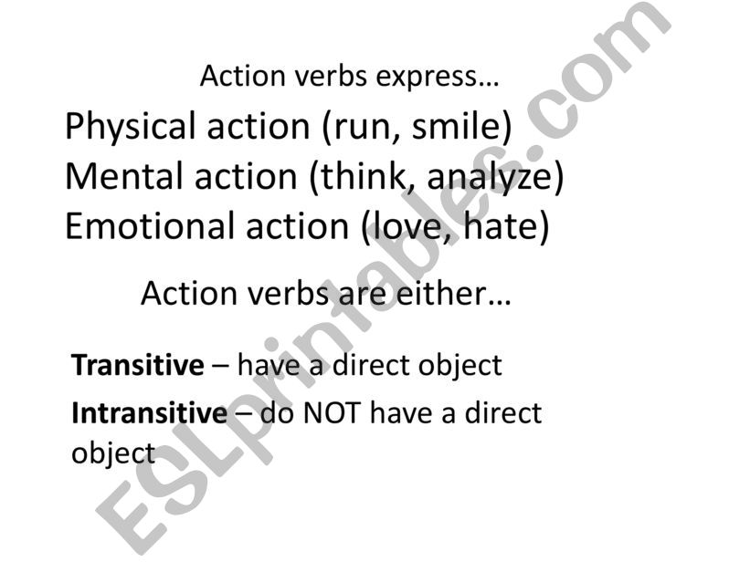 Transitive Verbs powerpoint