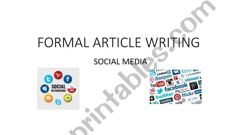 semi-formal article on Social Media