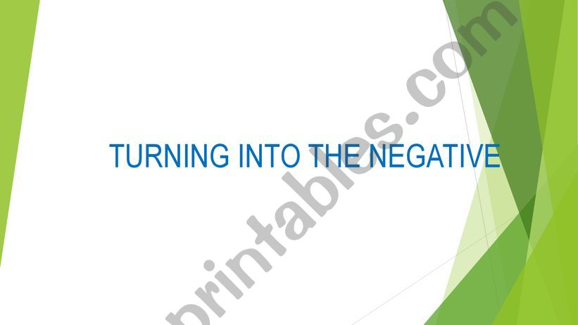 NEGATIVE FORMS powerpoint