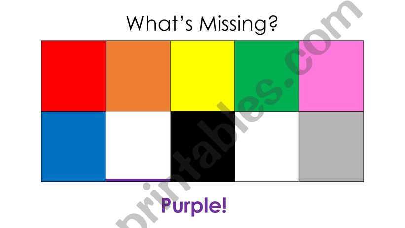Colors Game What�s Missing powerpoint