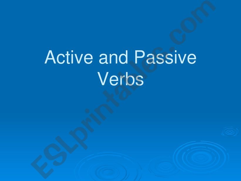 Active and Passive Voice Lesson