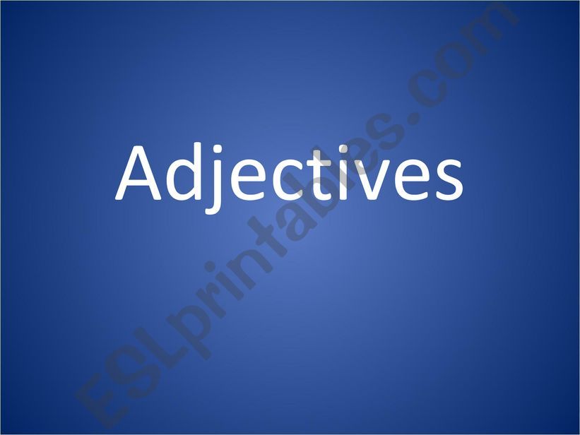 Adjectives Lesson powerpoint