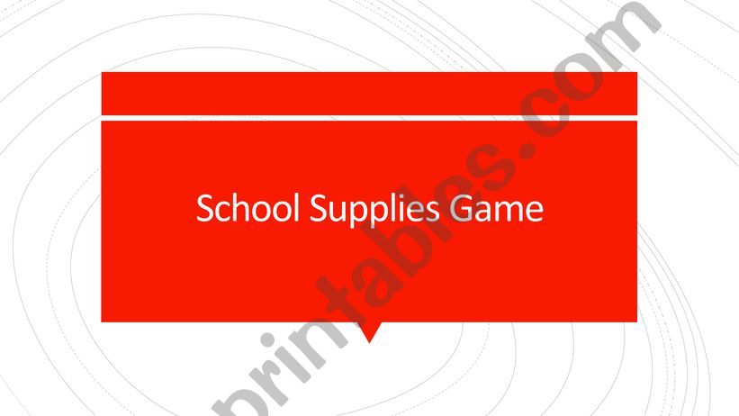 School Supplies Game powerpoint