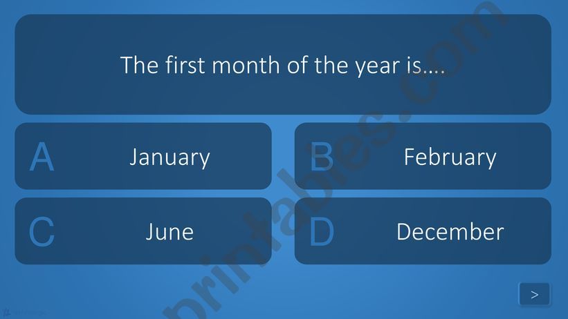 Months of the Year Quiz powerpoint