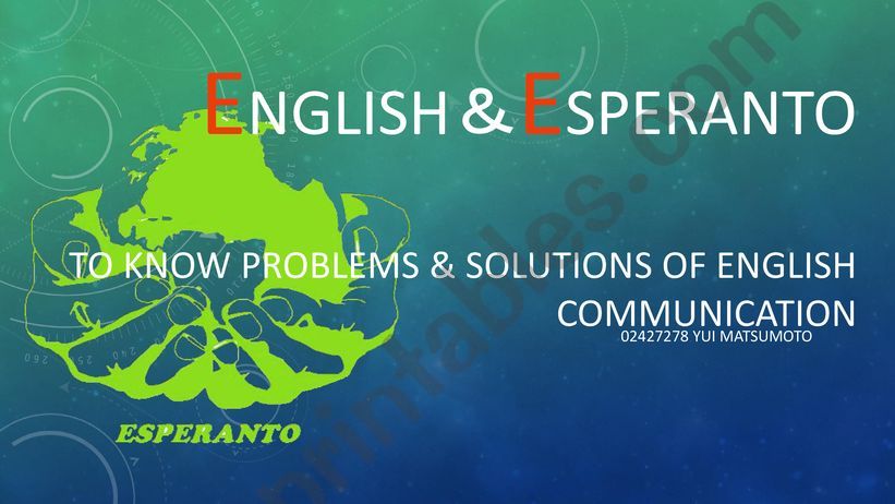 explanation of esperanto powerpoint