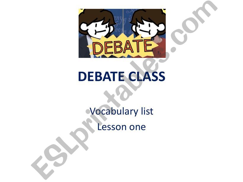 English Debate  Skills Vocabulary