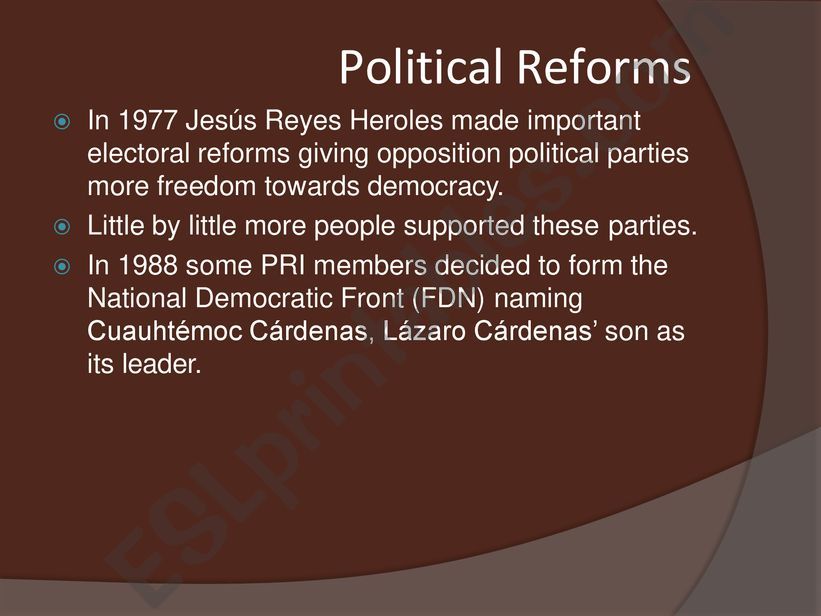 Mexican History: Political Reform Presentation