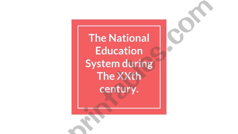 Mexican History: The National Education System during The XXth century Presentation