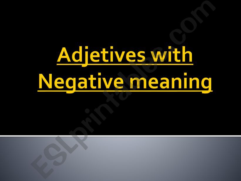 Negative Prefixes powerpoint
