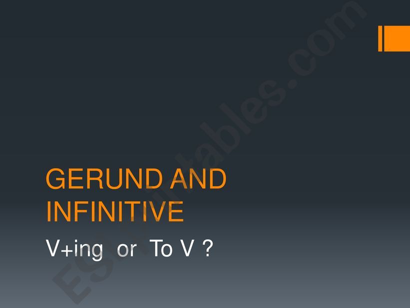 Gerunds and infinitives powerpoint