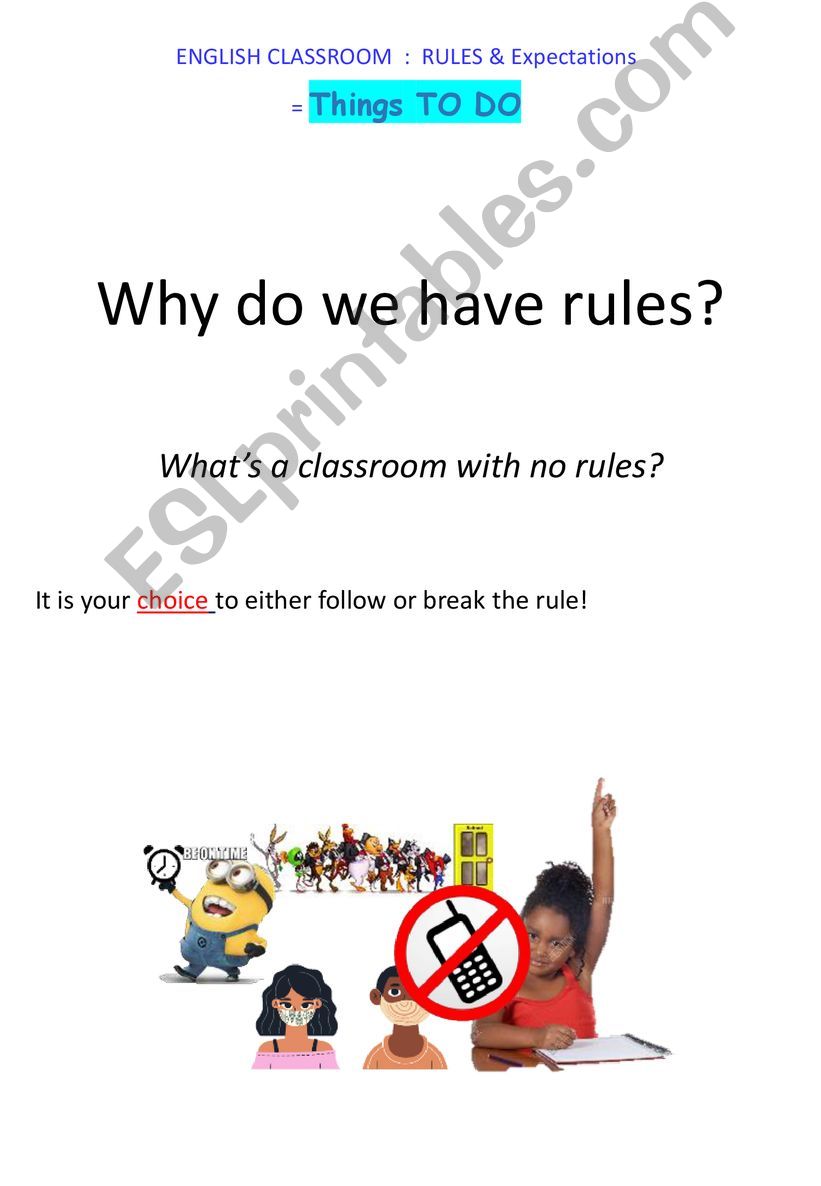 Things you need to know about the English class (rules)