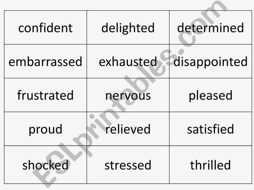 Feelings Vocabulary Memory game