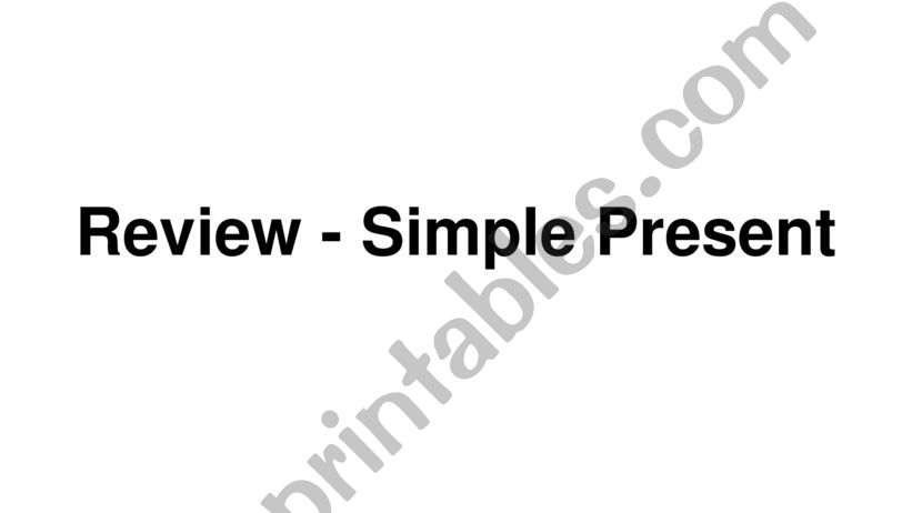 Review - Simple Present powerpoint