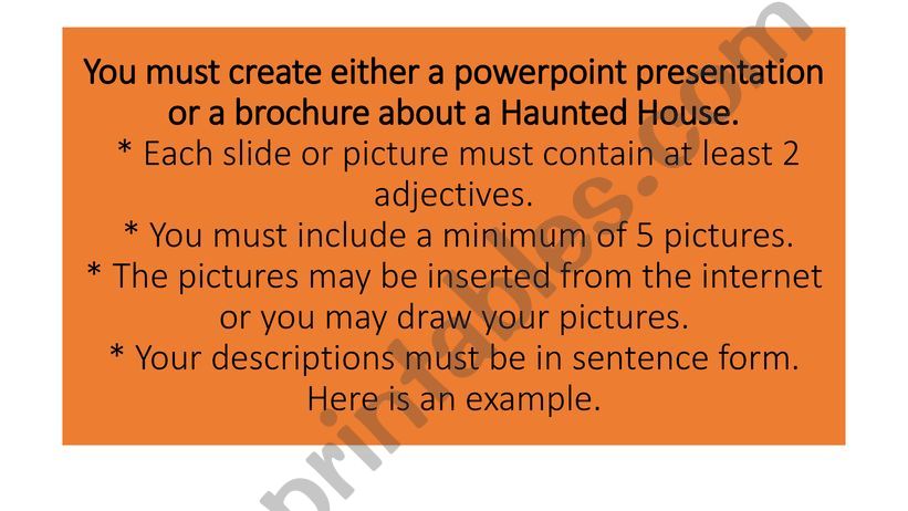  Adjectives: Haunted House powerpoint