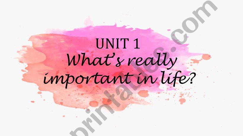 What is really important in life?