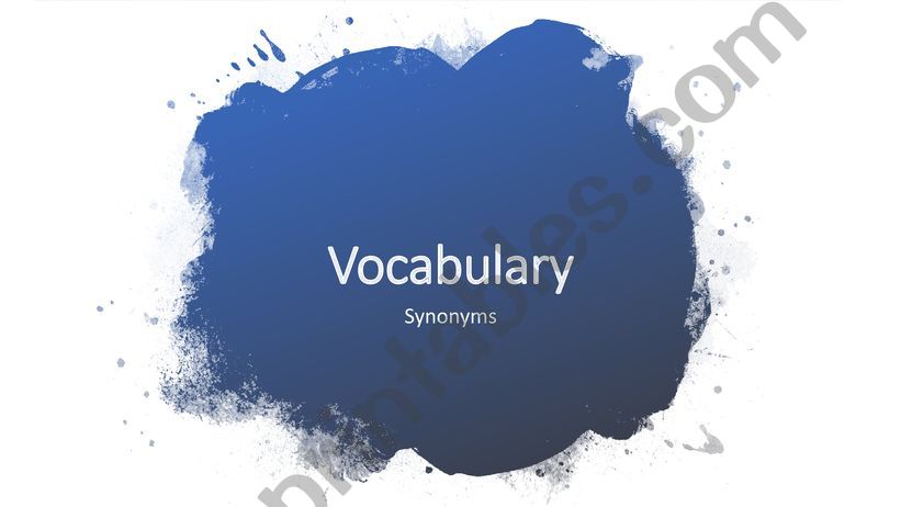 Vocabulary -  Synonyms powerpoint