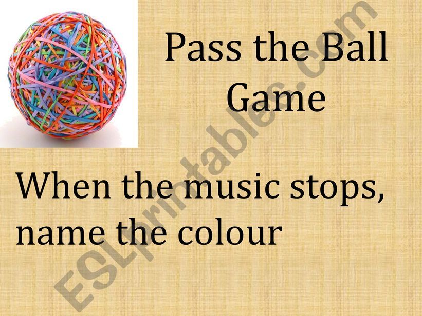 Pass the Ball Game: Colors  powerpoint