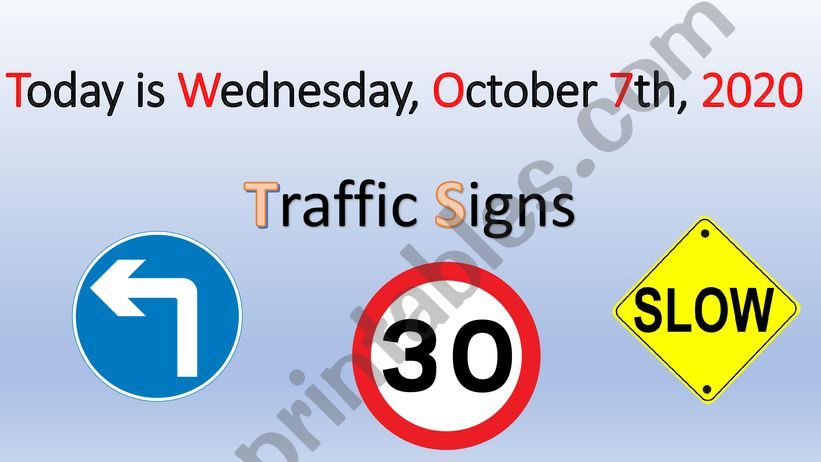 Traffic signs powerpoint