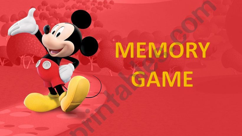 Memory game for family members