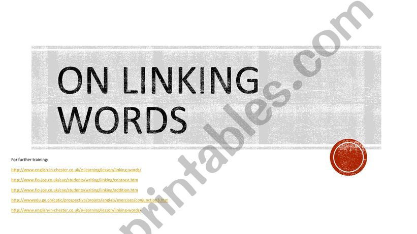 On linking words powerpoint