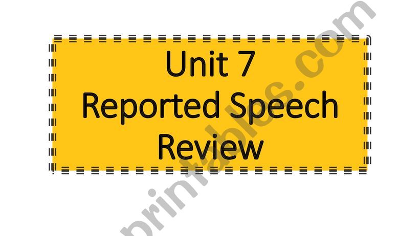 Reported speech powerpoint