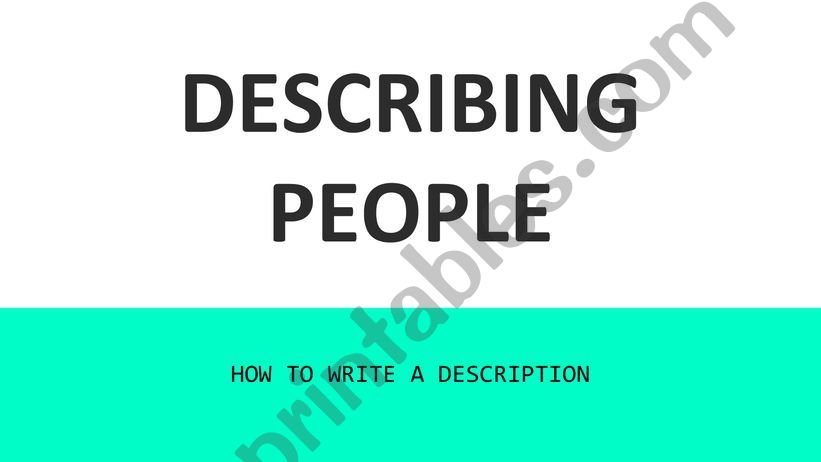 Describing people powerpoint