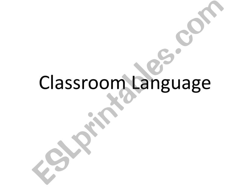 Classroom Language powerpoint