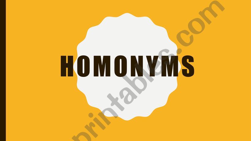 Homonyms powerpoint