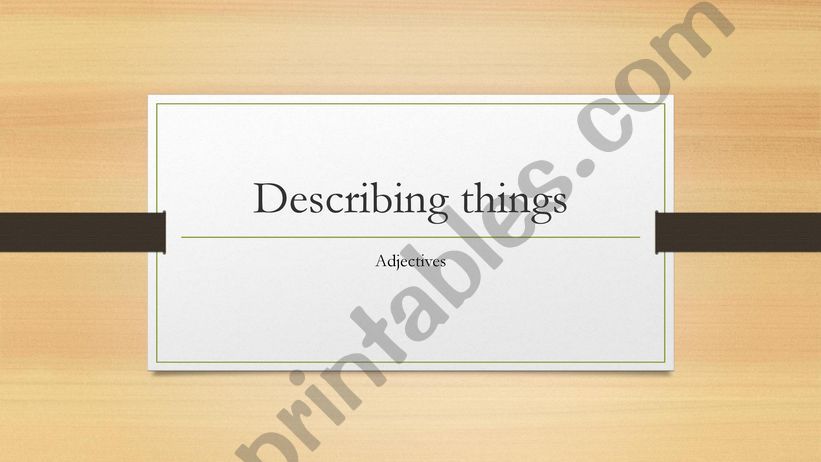 Describing things powerpoint