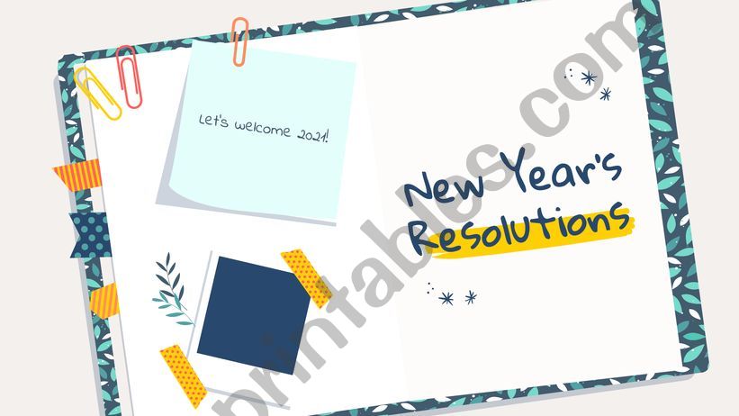 My New Years Resolutions - future simple