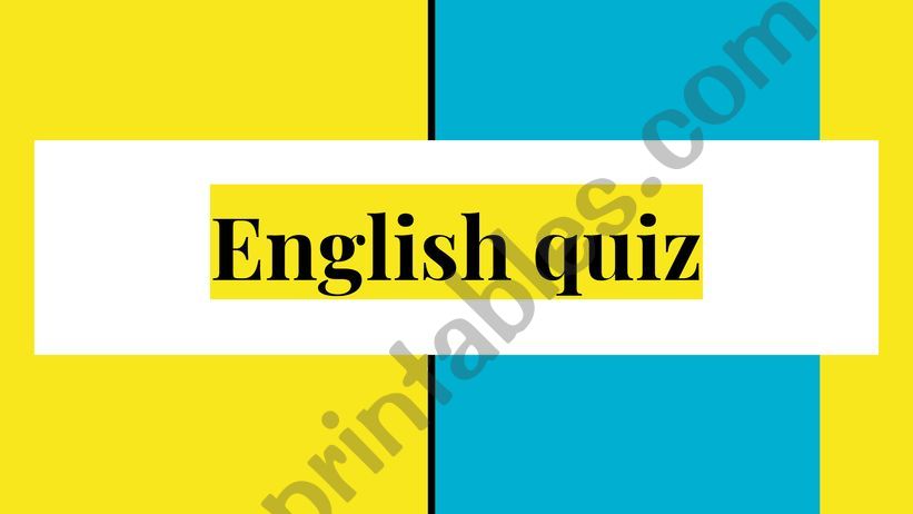 English Quiz powerpoint