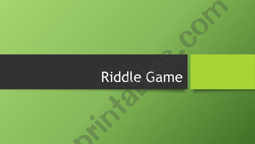 Riddle Game powerpoint